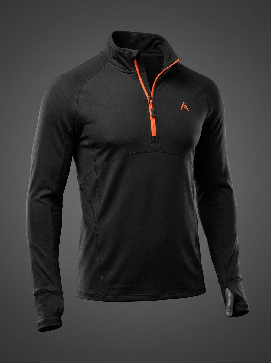 Pro Zip Training Top — Black / Ember